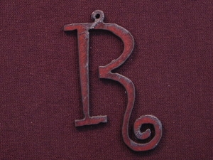 Rusted Iron Initial R Pendant
