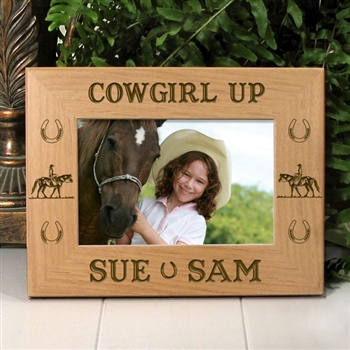 Cowgirl Up Horse Picture Frame