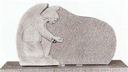 Oval Angel Granite Statue Headstone