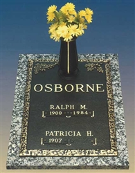 Oakleaf Double Interment Memorial Bronze Grave Marker