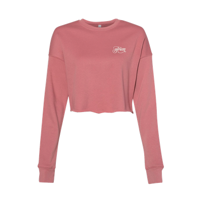 PFRIEM WOMEN'S DUSTY ROSE CROPPED CREWNECK