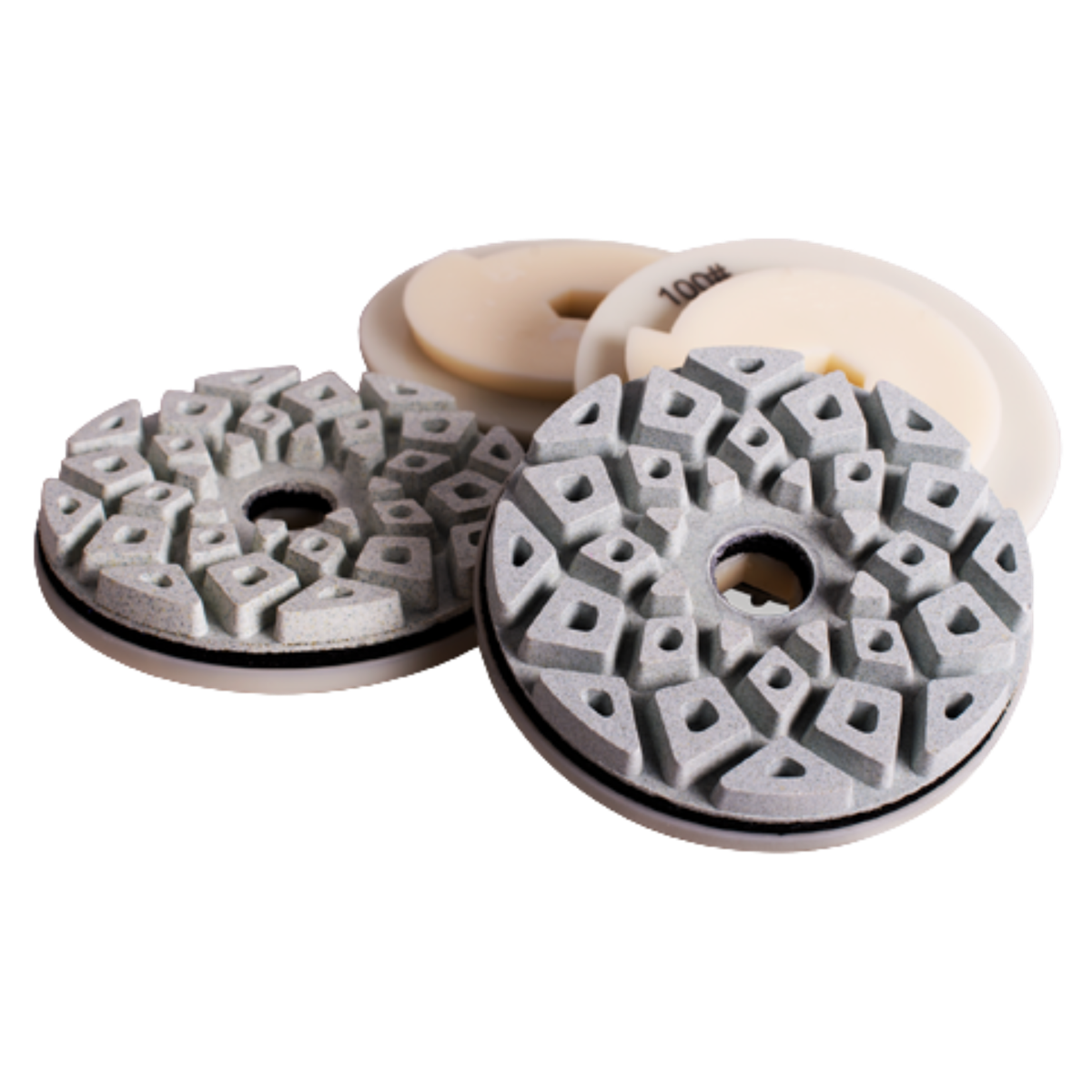 <img src="https://www.webgranitesupplies.com/v/vspfiles/photos/10.04.0051-to-10.04.0057-2T.png?v-cache=1740488656" alt="Flower Auto Edge Wheels for precise granite and engineered stone edge polishing with a soft bond and extended lifespan." />