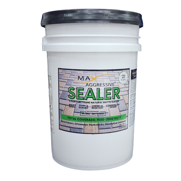 "Max Aggressive Natural Matte Finish Sealer for pavers, driveways, and concrete"