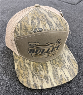 BULLET STRUCTURED FIVE PANEL LEATHER PATCH HAT