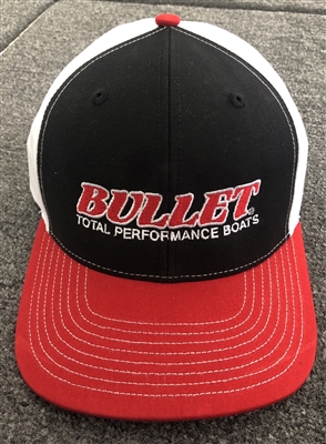 Richardson Bullet Logo Solid Back Hat Red, White, Black