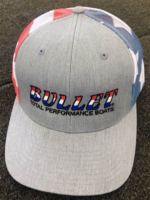 Bullet "America" Flag Logo Richardson Hat Mesh Back Red, White & Blue