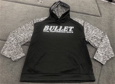 Classic Bullet Logo Performance Heathered Sleeve Hoodie Hooded Sweatshirt