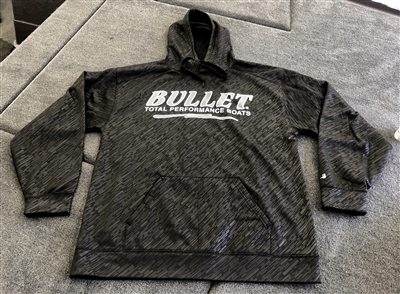 Bullet Logo Line Embossed Hooded Sweatshirt, Black with Gray Bullet Logo