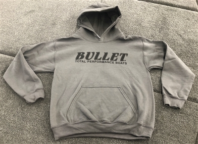 Bullet Logo Youth Hoodie Gray with Black Logo.