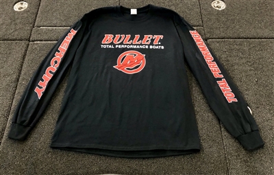 Bullet / Mercury Long Sleeve T-shirt Black with Red Logos
