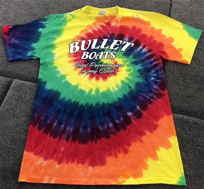Bullet Logo Awesome Tie Dye Rainbow "Total Performance in any Color" T-Shirt