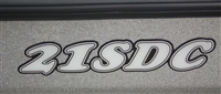 BULLET MODEL DESIGNATOR, DOMED DECAL, USED ON REAR SIDE OR ABOVE COOLER STEP