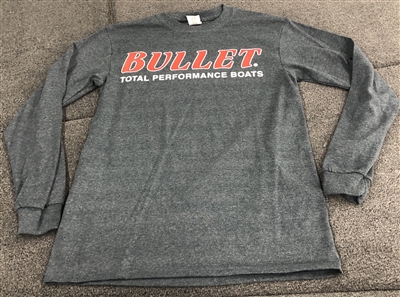 Bullet Logo Long Sleeve T-shirt Charcoal with Red Logo