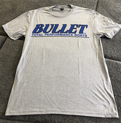 Bullet Logo T-Shirt Super Soft Heather Gray with Blue and Black Logo