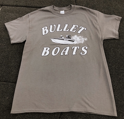 Bullet Graphic Logo T-Shirt Charcoal Gray with Black & White Logo