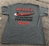 Bullet Factory Tour Shirt "I've seen hand laid perfection" Heathered Charcoal T-Shirt