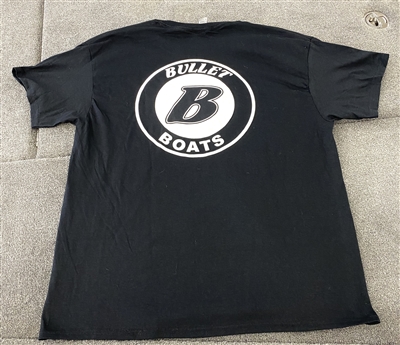 Bullet Boats Big "B" Logo T-Shirt Black with White Logo