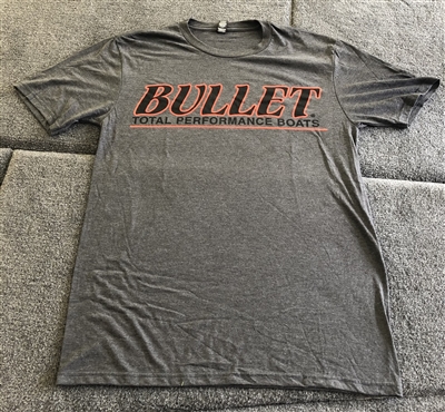 Bullet Logo T-Shirt Super Soft Dark Heather Gray with Black and Red Logo