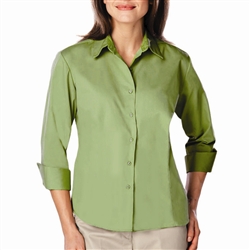 Blue Generation Ladies 3/4 Sleeve Poplin Dress Shirt (BG6260)