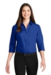 Port Authority® Ladies  3/4 Sleeve Carefree Poplin Dress Shirt ( LW102-MG)