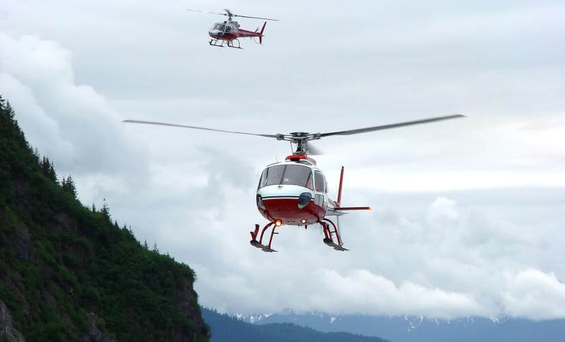 Skagway Helicopter and Sled Dogs at Denver Glacier