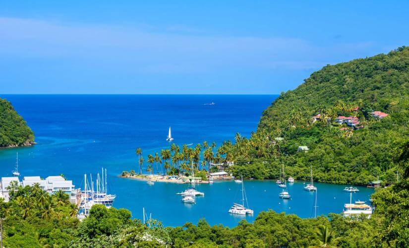 Marigot Bay Land and Sea Highlights by Speedboat from Castries
