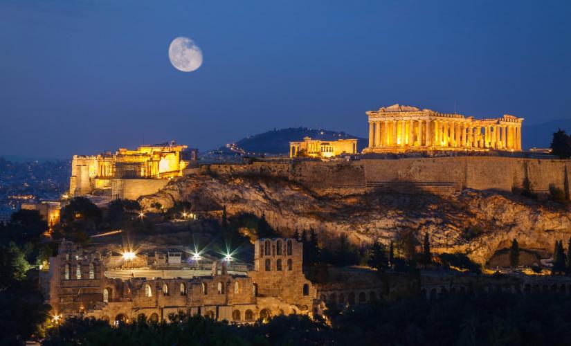Private Athens at Night with Greek Dinner Show from/to Hotel (Mystery School At Sea 2026)