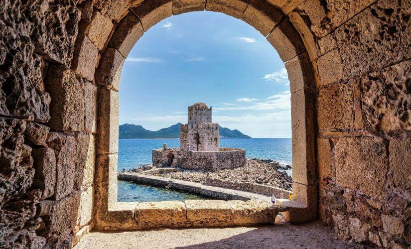 Boat Ride to Venetian Bourtzi Fortress and Karathona Beach Break