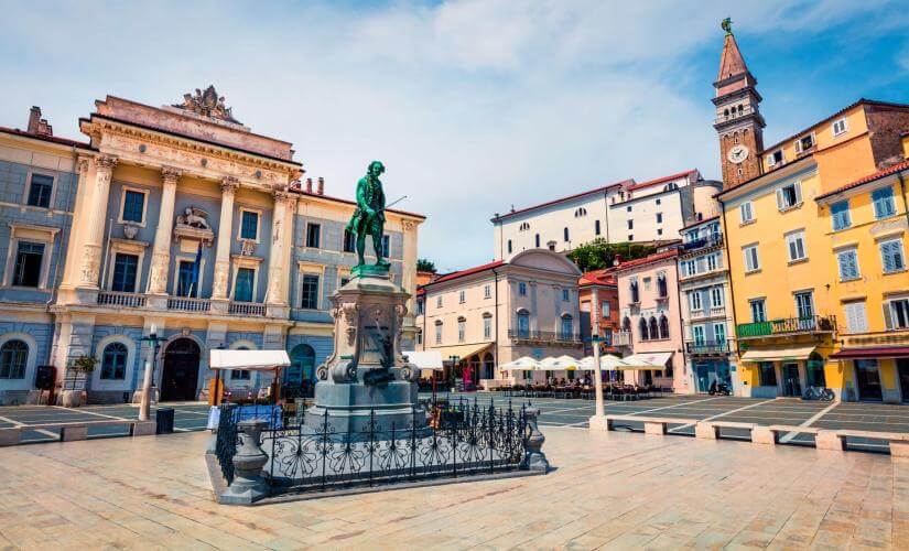 Piran and Panoramic Slovenian Coastline