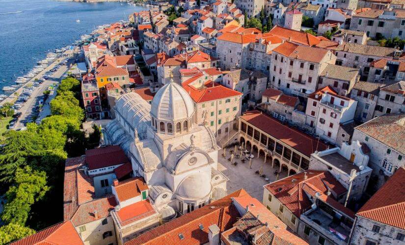 Old Town Walk in Sibenik, Cathedral, and Coffee Culture