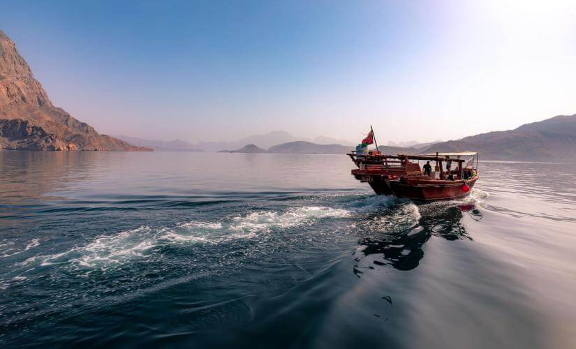 Full Day Fjords of Musandam Dhow Cruise Snorkel and Lunch