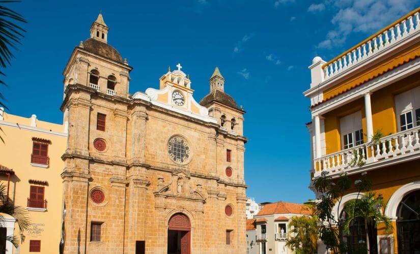 San Pedro Claver Sanctuary with San Felipe de Barajas Fort
