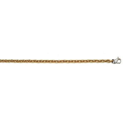 gold and white gold oval link 3.5mm