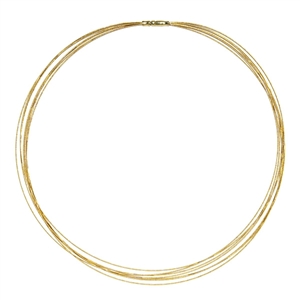 Multi Strand 7 Cable Wire Necklace 18k or 14k Gold Yellow or White