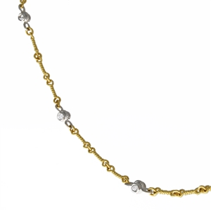 Textured Link Diamonds by the Inch Two Tone Yellow Gold