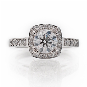 cushion halo diamond engagement ring