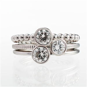 Diamond Bezel Stackable Rings ~ .75ct total