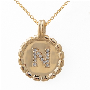 Diamond Letter Medallion Necklace