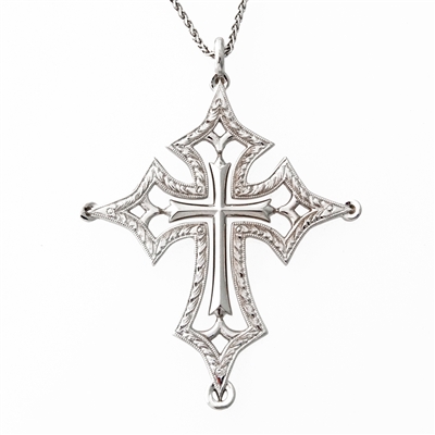Hand Engraved Diamond Cross