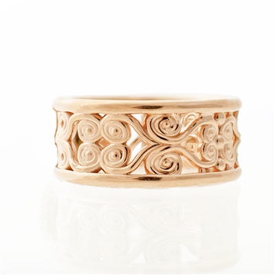 filigree wide band ring