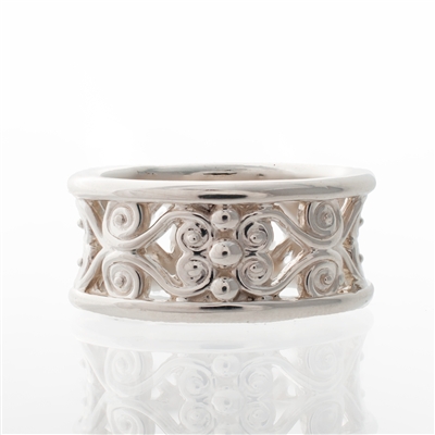 Filigree Wide Band Silver