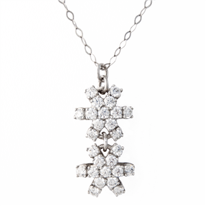 HopeStar 35 Two Drop Diamond Pendant Necklace