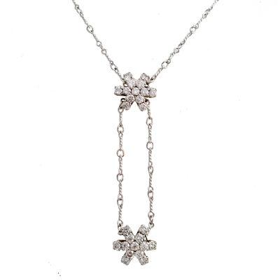 HopeStar 70 Diamond Lariat, .5 carat of ideal cut four prong set diamonds. 14k Gold.