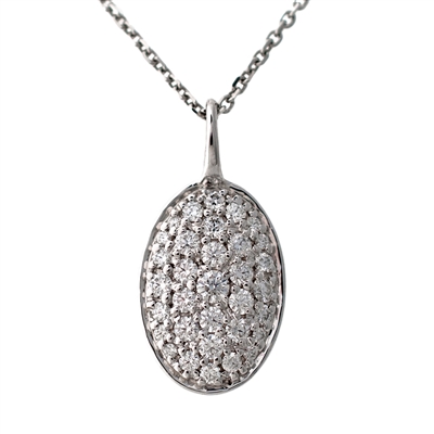 Diamond Pave Pendant Tag,  Oval