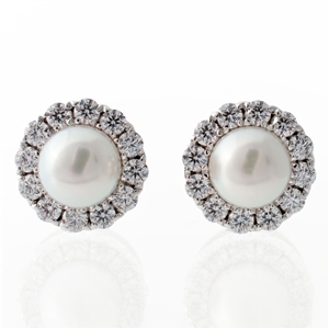 Statement Akoya Pearl Halo Earrings