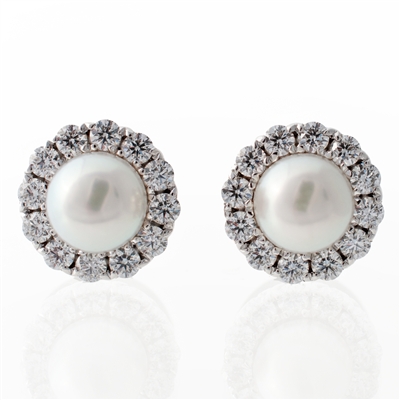 Statement Akoya Pearl Halo Earrings