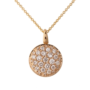 Diamond Pave Pendant Tag, Round, Chain included