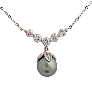 Tahitian Pearl and Diamond Necklace