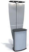 Exhibit Line Kiosk with Three Light Canopy and Enclosed Counter