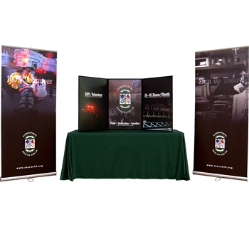 Breeze Medium Tabletop Display with Table Cover and Banner Stands